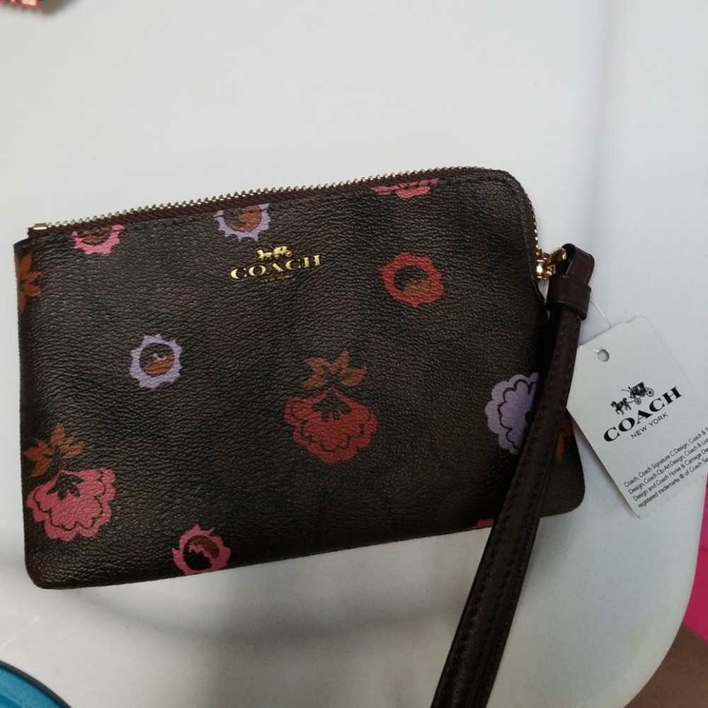 Coach flower wristlet